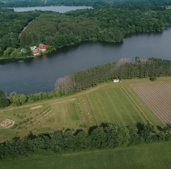 Aerial view of Lily Springs Farm